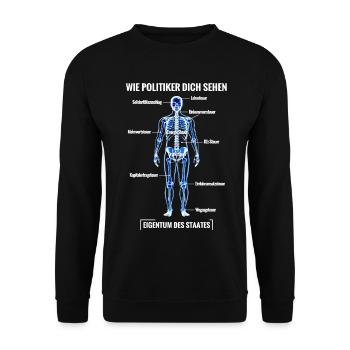 Anatomy Taxpayer - Dismantling Plan - Unisex Sweatshirt - black - Front - Alina (178cm) & Michal (187cm)