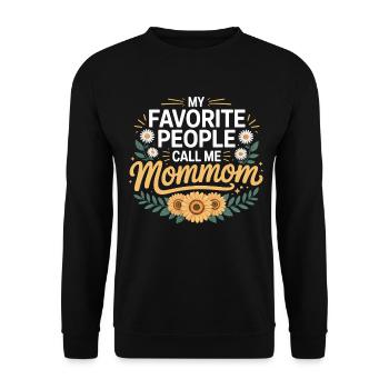 Meine Lieblingsmenschen nennen mich Mama - Unisex Pullover - Schwarz - Vorne - Alina (178cm) & Michal (187cm)