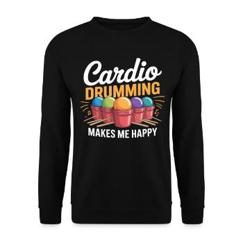 Cardio Drumming Joy - Unisex Sweatshirt - black - Front - Alina (178cm) & Michal (187cm)