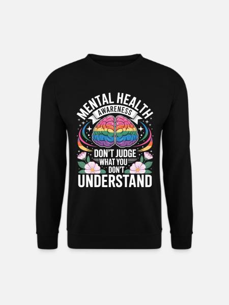 Mental Health Rainbow Brain - Unisex Sweatshirt - black