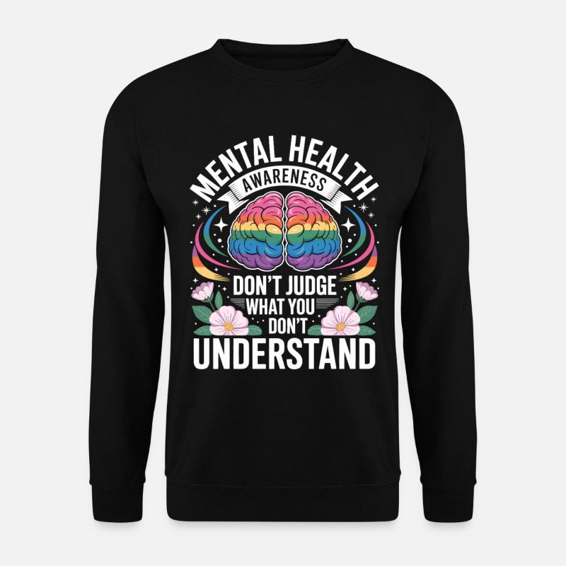 Mental Health Rainbow Brain - Unisex Sweatshirt - black