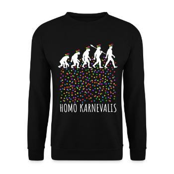 Homo Carnival | Evolution of Fools, Shrovetide - Unisex Sweatshirt - black - Front - Alina (178cm) & Michal (187cm)