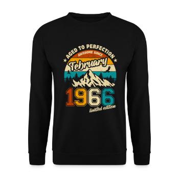 Limited Edition February 1966 Geburtstag Geschenk - Unisex Pullover - Schwarz - Vorne - Alina (178cm) & Michal (187cm)