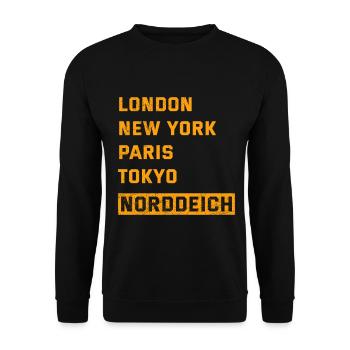Vacances de la mer du Nord LONDRES, NEW YORK, PARIS NORDDEICH - Sweat-shirt Unisexe - noir - Devant - Alina (178cm) & Michal (187cm)