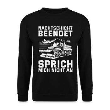 Winter service NIGHT SHIFT ENDED DON'T SPEAK - Unisex Sweatshirt - black - Front - Alina (178cm) & Michal (187cm)