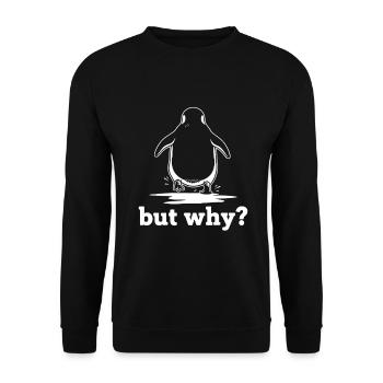 But why Motivation Sport Penguin - Unisex Sweatshirt - black - Front - Alina (178cm) & Michal (187cm)