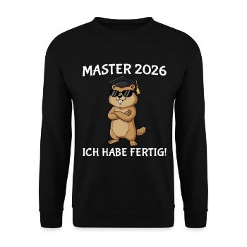 Master's Examination 2026 Passed Degree Studies - Unisex Sweatshirt - black - Front - Alina (178cm) & Michal (187cm)