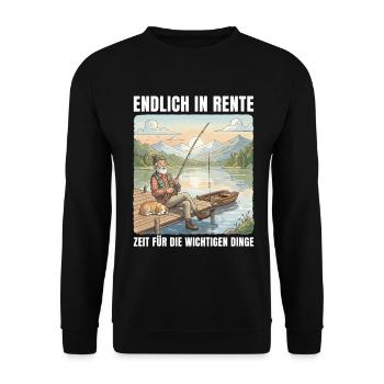 Temps de retraite pour la pêche - Cadeau de retraite - Sweat-shirt Unisexe - noir - Devant - Alina (178cm) & Michal (187cm)