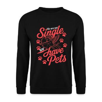 Valentinstag mit Haustieren - Unisex Pullover - Schwarz - Vorne - Alina (178cm) & Michal (187cm)
