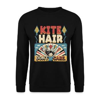 Kite Kite Flying - Unisex Sweatshirt - black - Front - Alina (178cm) & Michal (187cm)