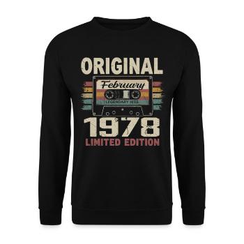 Février 1978, Cadeau d'Anniversaire février 1978 - Sweat-shirt Unisexe - noir - Devant - Alina (178cm) & Michal (187cm)