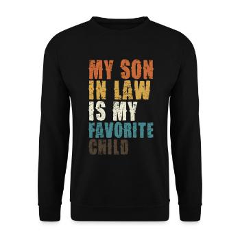 Mein Schwiegersohn ist mein Lieblingskind - Unisex Pullover - Schwarz - Vorne - Alina (178cm) & Michal (187cm)