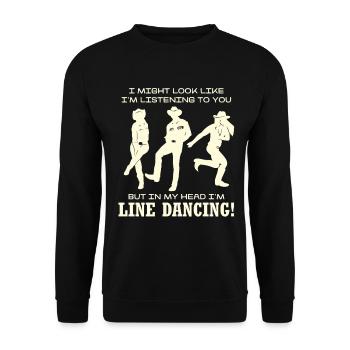 Line Dancing Silhouette Humor - Unisex Sweatshirt - black - Front - Alina (178cm) & Michal (187cm)