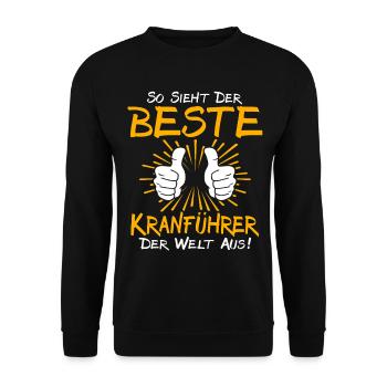 Crane Operator Gift Idea - Unisex Sweatshirt - black - Front - Alina (178cm) & Michal (187cm)