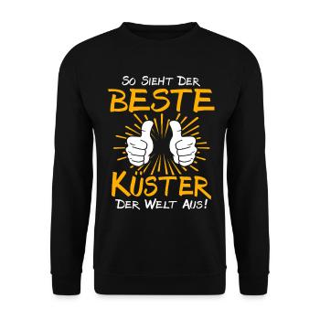 Küster Geschenkidee - Unisex Pullover - Schwarz - Vorne - Alina (178cm) & Michal (187cm)