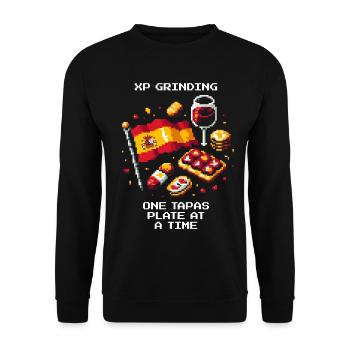Grinding XP | Tapas Spain Bar Hopping - Unisex Sweatshirt - black - Front - Alina (178cm) & Michal (187cm)