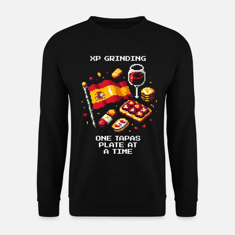 XP grinden | Tapas Spanien Barhopping - Unisex Pullover - Schwarz