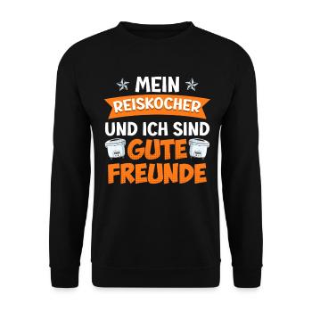 Cook MY RICE COOKER AND I ARE GOOD FRIENDS - Unisex Sweatshirt - black - Front - Alina (178cm) & Michal (187cm)