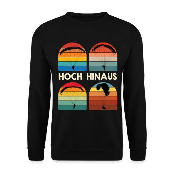 Paragliding HIGH UP Retro Funny - Unisex Sweatshirt - black - Front - Alina (178cm) & Michal (187cm)