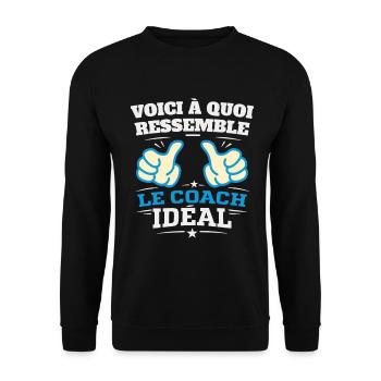 This is what the ideal coach looks like Humor - Unisex Sweatshirt - black - Front - Alina (178cm) & Michal (187cm)