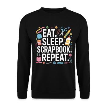 Food Sleep Scrapbook Review - Unisex Sweatshirt - black - Front - Alina (178cm) & Michal (187cm)