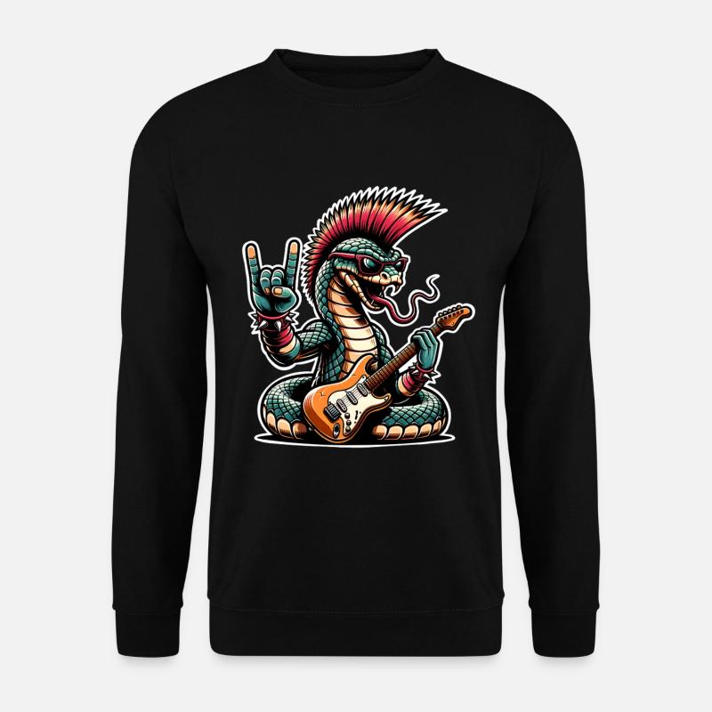 Snake Rock and Roll Guitarist - Unisex Sweatshirt - black