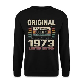February 1973, February 1973 Birthday Gift - Unisex Sweatshirt - black - Front - Alina (178cm) & Michal (187cm)