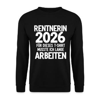 Pensioner 2026 - Unisex Sweatshirt - black - Front - Alina (178cm) & Michal (187cm)