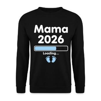 Mom 2026 Loading Pregnancy Offspring - Unisex Sweatshirt - black - Front - Alina (178cm) & Michal (187cm)