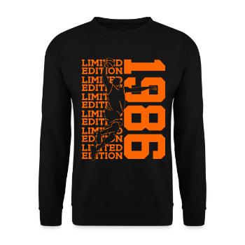 40E ANNIVERSAIRE DU BASKETBALL EN ÉDITION LIMITÉE 1986 - Sweat-shirt Unisexe - noir - Devant - Alina (178cm) & Michal (187cm)