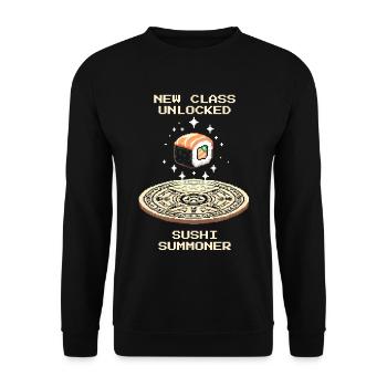 New Class: Sushi Summoner | Japanese food - Unisex Sweatshirt - black - Front - Alina (178cm) & Michal (187cm)