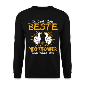 Mechatronics Technician Gift Idea - Unisex Sweatshirt - black - Front - Alina (178cm) & Michal (187cm)