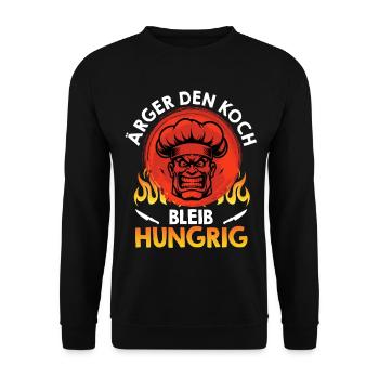 Chef TROUBLE THE CHEF STAY HUNGRY Funny - Unisex Sweatshirt - black - Front - Alina (178cm) & Michal (187cm)