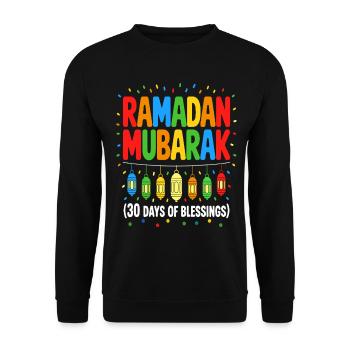 Ramadan Mubarak Lantern Happy Ramadan Mubarak Boys - Unisex Sweatshirt - black - Front - Alina (178cm) & Michal (187cm)