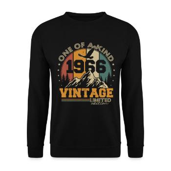 Vintage, 1966, Anniversaire, Vintage, Cadeau rétro - Sweat-shirt Unisexe - noir - Devant - Alina (178cm) & Michal (187cm)
