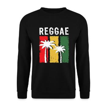 Reggae Palm Trees in Rasta Color Block - Unisex Sweatshirt - black - Front - Alina (178cm) & Michal (187cm)