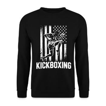 Kickboxen Flagge Stil - Unisex Pullover - Schwarz - Vorne - Alina (178cm) & Michal (187cm)