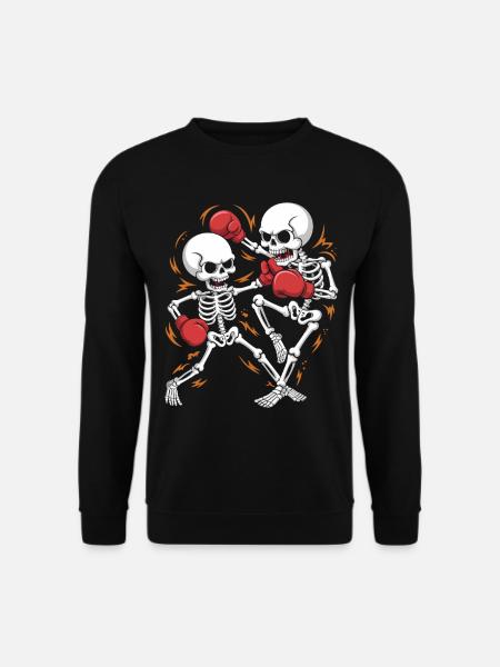 Boxing skeletons in bone rhythm - Unisex Sweatshirt - black