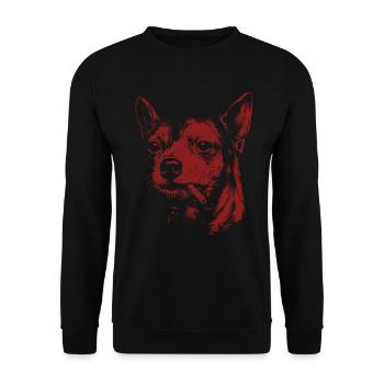 Chihuahua Raucht Lustiger Hunde Humor Meme - Unisex Pullover - Schwarz - Vorne - Alina (178cm) & Michal (187cm)