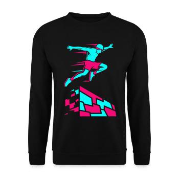 Parkour Freerunning - Unisex Sweatshirt - black - Front - Alina (178cm) & Michal (187cm)