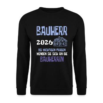 Client 2026 Construction Manager Construction Site Topping-out Ceremony - Unisex Sweatshirt - black - Front - Alina (178cm) & Michal (187cm)