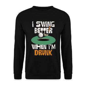 Ich schwinge besser, wenn ich trinke - Unisex Pullover - Schwarz - Vorne - Alina (178cm) & Michal (187cm)
