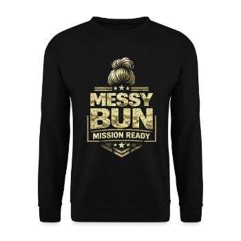 Mission de chignon en désordre Soldat Femme Soldat - Sweat-shirt Unisexe - noir - Devant - Alina (178cm) & Michal (187cm)