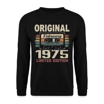 February 1975, February 1975 Birthday Gift - Unisex Sweatshirt - black - Front - Alina (178cm) & Michal (187cm)