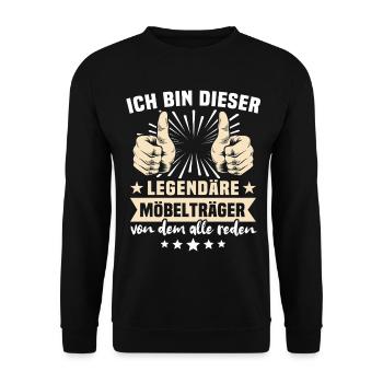 Furniture Carrier Sayings - Unisex Sweatshirt - black - Front - Alina (178cm) & Michal (187cm)