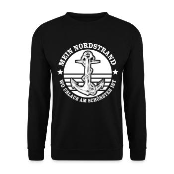 Nordstrand Sprüche Nordstrander - Unisex Pullover - Schwarz - Vorne - Alina (178cm) & Michal (187cm)