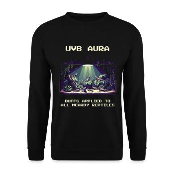 UVB-Aura aktiv | Terrarium Licht Reptilien - Unisex Pullover - Schwarz - Vorne - Alina (178cm) & Michal (187cm)