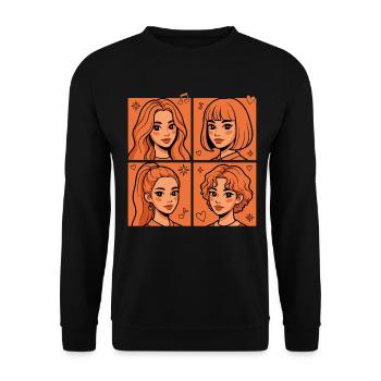 Kpop Pop Coréenne Pop Adoration de groupes féminins coréens mignons - Sweat-shirt Unisexe - noir - Devant - Alina (178cm) & Michal (187cm)