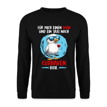 A WINE AND TAXI FOR ME - Unisex Sweatshirt - black - Front - Alina (178cm) & Michal (187cm)