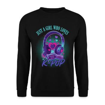 Juste une fille qui adore la musique coréenne de la K-pop mignonne - Sweat-shirt Unisexe - noir - Devant - Alina (178cm) & Michal (187cm)